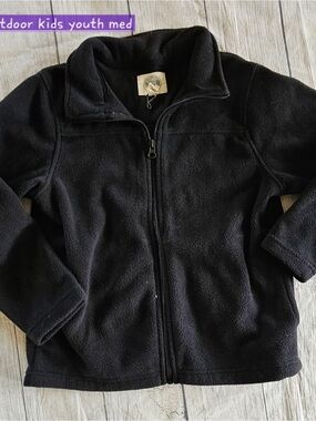 Kids Black Full-Zip Fleece Jacket - outdoor kids brand
